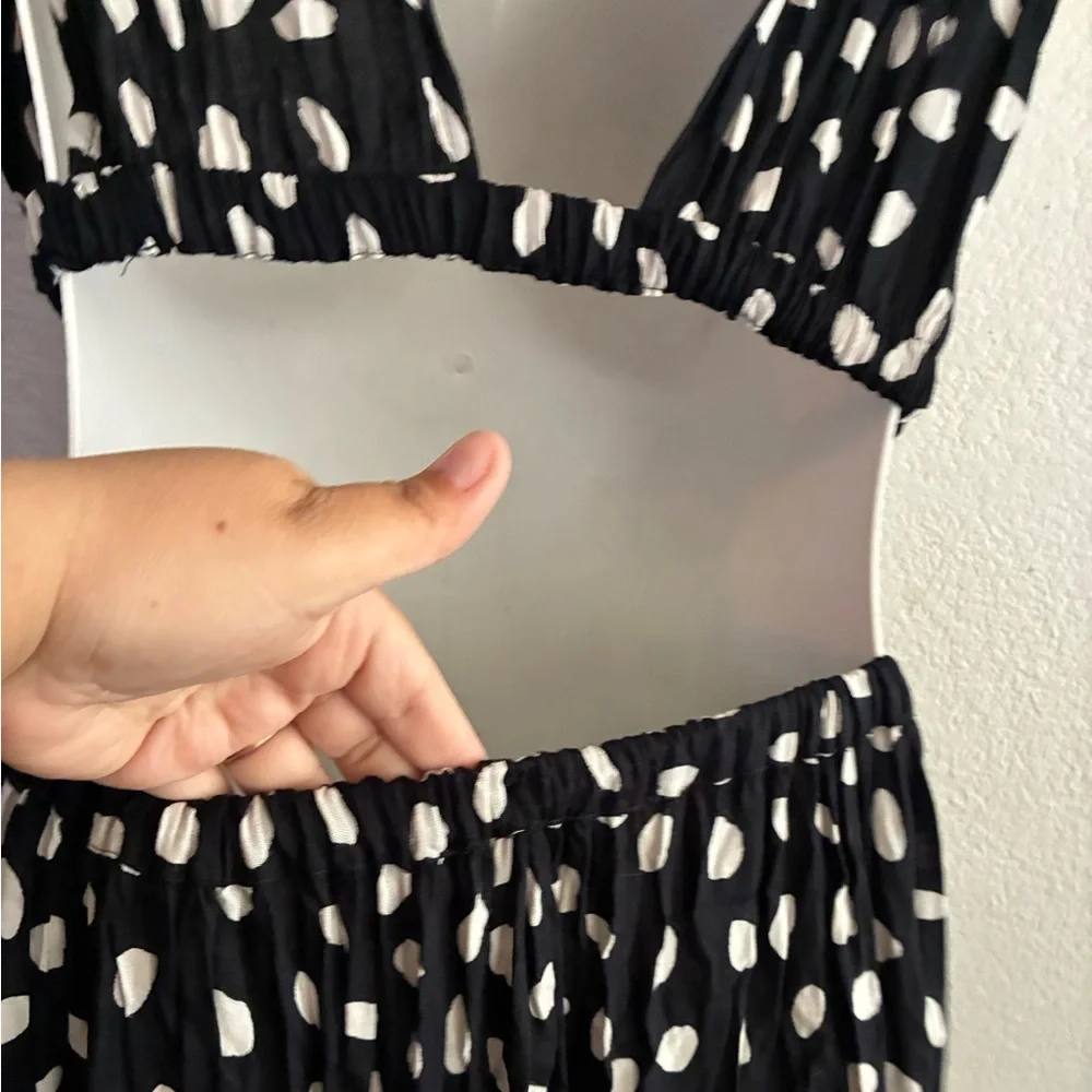 ASOS  Front Slits Back Cut Out Black and White Patterned Maxi  Beach Dress 2 - Picture 10 of 14